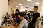 Обслуживание читателей в читальных залах и на абонементе
Фотограф(ы): Н. Ю. Машутина